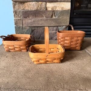 3 small Longaberger Baskets